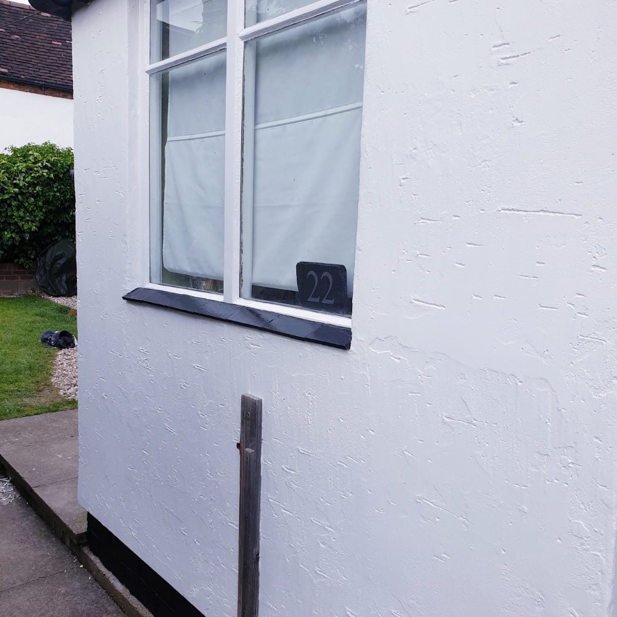 Outside painted, walls, windows, doors and frames