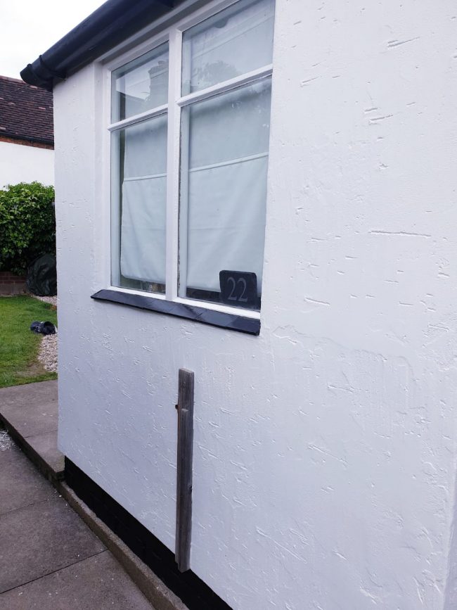 Outside painted, walls, windows, doors and frames