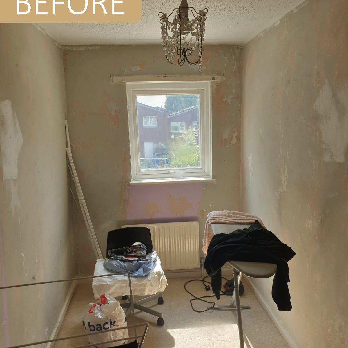 Bedroom Walls cross lined and Painted