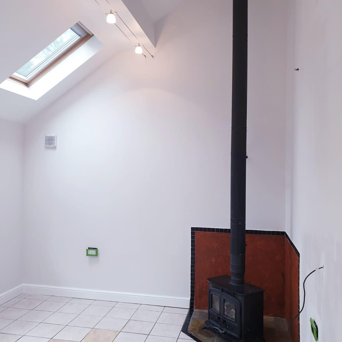 High ceiling room painted