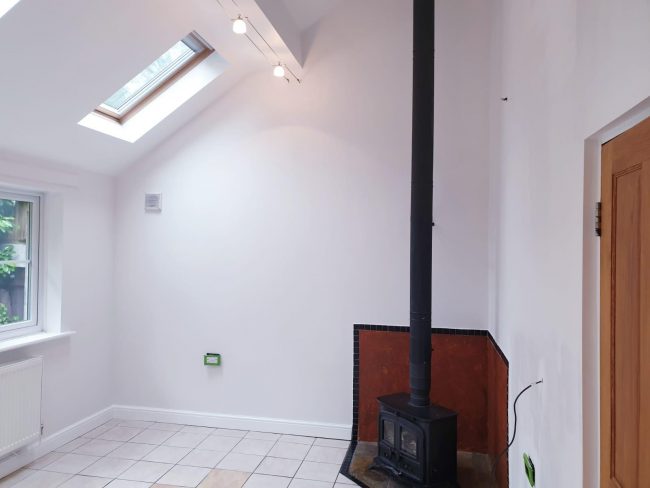 High ceiling room painted